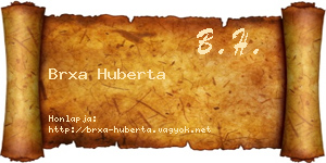 Brxa Huberta névjegykártya